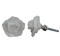 White Small Rose Knob