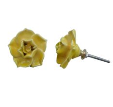 Mustard Rose Flower Knob