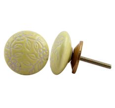 Yellow Etched Flat Knob