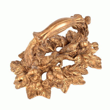 Large Brass Branch Handle with Leaves