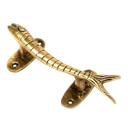 Carved Brass Fish Handle