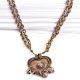 Beaded Necklace Pendant Brass Bells