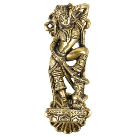 Brass Hindu Goddess Statue Carved Door Handle