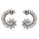 92.5 Sterling Silver Designer Leafy  Border Earrings Semi-Hoops For Girls