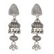 92.5 Sterling Silver Earrings Traditional Fluted Dome Shaped Earrings With Pumpkin Hanging With Ghungroos