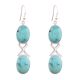 92.5 Sterling Silver Earrings Turquoise Cross Design Dangle Earrings