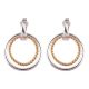 Twin Hook 92.5 Sterling Silver Dangler Earrings With Gold Plating