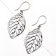Filigree Leaf 95.5 Sterling Silver Earrings For Women