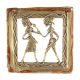 Brass Dhokra Wall Art Hanging Tribal Couple With Engraved Border