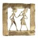 Brass Dhokra Wall Art Hanging Tribal Couple With Engraved Border