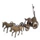 Handmade Brown Brass Chariot Or Cart With Two Horses
