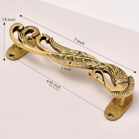 Brass Decorative Indian Peacock Door Handles(Set Of 2)