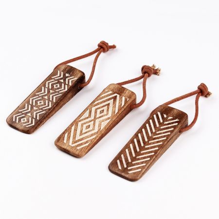 3 Pieces Decorative Wooden Door Stopper
