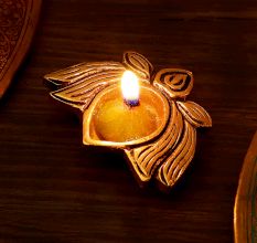 Brass Lotus Flower Oil Diya Lamp Festival Decoration