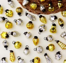 Silver and Golden Christmas Tree Ornaments