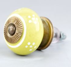 Lime Tiny Flower Ceramic Knob