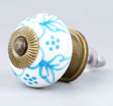Turquoise Floral Knob