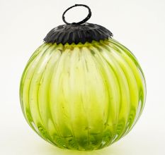 Set Of 4 Piece Green Solid Melon Christmas Hanging