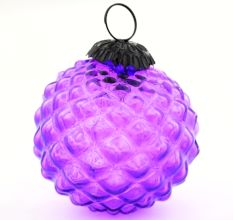 Set Of 4 Piece Purple Solid Custard Apple Christmas Hanging