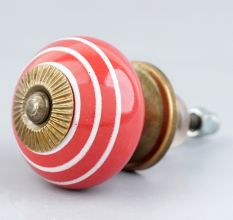 Red White Stripes Knob