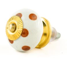 White Camel Dot Ceramic Knob