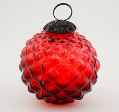 Set Of 4 Piece Red Solid Custard Apple Christmas Hanging