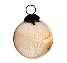 Set Of 4 piece Brown Round Leaf Cut Christmas Hanging