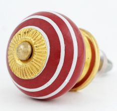 Red White Stripes Knob