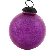 Set Of 4 piece Purple Round Christmas Hanging