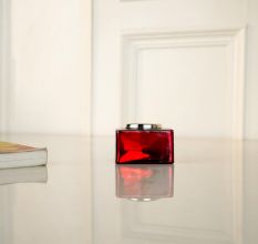 Beautiful Premium Glass Candle Holders in Red Shade for Decor