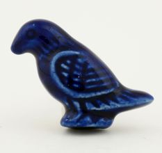 Navy Blue Ceramic Bird Dresser Knob